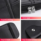 Car Sun Visor Organizer, Sunglass Holder and Storage Pocket, Card Cash Pouch with Multi-Pocket Net Zipper, Case Bag for License Pen Key, Auto Accessories for Truck, SUV, Van (Gray)