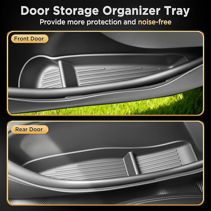 5PCS for Tesla Model Y Juniper(2025 2026) Door Side Storage Box Cup Holder [Waterproof & Stay Clean] Front & Rear Door Pocket Liners for Tesla Model Y Juniper Accessories 2025 2026