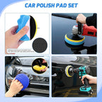 27PCS Car Detailing Kit Auto Cleaning Tools Wash Set with Storage Carry Bag Home Use for Interior Exterior Deep Clean Polish Car Care Windshield Dashboard Seat Air Vents Wheels Tires, Blue