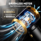 Cordless Car Vacuum Cleaner: Handheld Vacuum with 16000Pa Strong Suction, Brushless Motor & HEPA Filter, 7-in-1 Cleaning Kit, Type-C Charging for Home Office Car Pet - Cinder