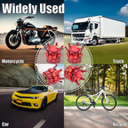 4PCS Crown Bling Tire Stem Valve Caps, Crystal Diamond Car Wheel Tire Valve Caps Universal Copper Core Stem Covers for Cars, SUV, Trucks, Bikes, Motorcycles, Bicycles (Red)