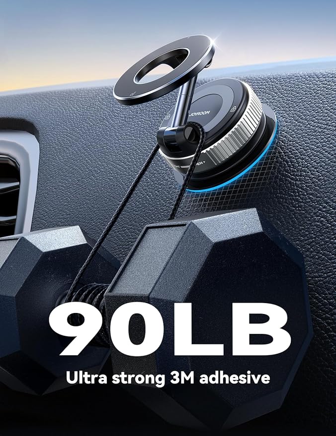 Magsafe Car Mount, Vacuum Car Phone Mount with Strong Magnet, 360° Metal Strut Suction Cup Phone Mount for iPhone 17 Pro Max/16 15 14 13 12 Series& Android Magsafe Case,Silver