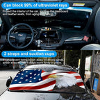Eagle Foldable Windshield Snow Cover, Reflective Accordion Car Windshield Snow Cover, Sun Visor for Car Windshield, Ultimate Heat & UV Protection, Suitable for Most Cars, 57.1" L x 27.6" W