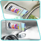Trinkrittey Gray Car CD Case Holder Vehicle Sun Visor Organizer Vehicle Visor Storage Orangizer Large Capacity CD Visor Case with 12 DVD Storage Sleeves 1 Mesh Pocket 1 Pen Holder and Elastic Strap