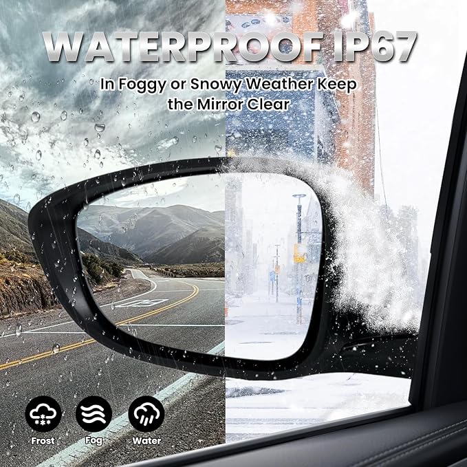 Left Driver Side Mirror Compatible with 2018-2022 Honda Accord LX Sport Power Glass | Heated | with Blind Spot | Manual Folding Repalces HO1320329 (7Pins-Pearl White)