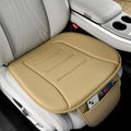 Car Seat Cushion, Comfort Memory Foam Car Cushions for Driving, Breathable Leather Surface with Anti Slip Rubber Bottom, Seat Cushion for Car and Office Chair (2 Pack, Beige)
