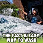 Foam Blaster 6 Car Wash Gun, Foam Gun, and Chenille Scratch-Free Microfiber Wash Mitt - Connects to Any Garden Hose for Thick Suds - Safe for Cars, Trucks, SUVs - 2 Items