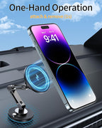 Magnetic Car Phone Holder Mount (360° Rotation) Cell Phone Car Holder, Phone Mount for Car Windshield Dashboard Hand Free Mount for iPhone 17 16 15 14 13 Pro Max All Smartphones