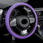 Elastic Stretch Steering Wheel Cover, Universal Interior Accessories Steering Wheel Cover for Women & Men, Breathable Microfiber Ice Silk, Anti-Slip, Odorless, Easy Carry(Purple)