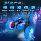 STEM Remote Control Car for Kids Ages 6-12, 4WD RC Stunt Car with LED Wheel Lights & 360° Flips, 2.4GHz Fast Electric Toy for Boys 8-10, Educational Gift for Birthday or Valentines