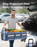 Trunk Organizer for SUV – Car Storage Box with Reflective Strips, Collapsible Car Organizer with Large Capacity, Essential Car Accessories for Truck, Van & Sedan, Blue, 22.1" x 13.0" x 12.0"