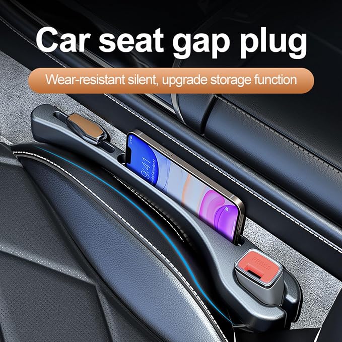 Car Seat Gap Filler, Leather Car Gap Filler Universal Fit for Most Cars and Trucks, Fill The Gap Between Seat and Consoles, Prevents Things from Falling Out, Pack of 2 PCS (Red)