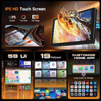 8 Core 6G 128G Radio for Toyota Highlander 2000-2007 Android 9 Inch Touchscreen Wireless Carplay Android Auto, Car Stereo Upgrade Bluetooth DSP GPS Navigation WiFi FM/RDS