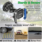 Car Phone Holder Mount with Vibration Dampener | [Camera Friendly] [1s Lock & Release] Twist-Lock Suction Cup Base for Vehicle Windshields, Fit 5.4''-7.2'' Smartphones