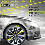 Hubcap Wheel Cover Replacement R16 Hub Caps Universal-Fit Steel Wheel Rim Cover ABS Material Exterior Accessories for Car Truck SUV -Set of 4（16-inch，Silver-Black）