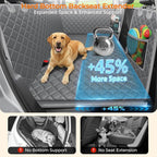 2026 Upgraded Back Seat Extender for Dogs - Large Hard Bottom Dog Car Seat Cover Holds 550lbs, Waterproof Dog Hammock Pet Bed with High-Density Foam Non-Slip Backseat Protector