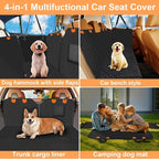 Dog Car Seat Cover, 2026 Upgraded 600D Heavy Duty Waterproof & Scratch-Resistant Dog Hammock for Car, Back Seat Pet Cover for Dogs with Sedan, Trucks and SUVs, Standard, Black-Orange