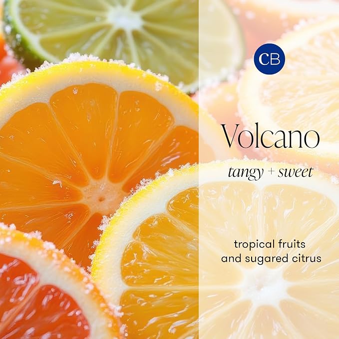 Volcano Fragranced Car Diffuser with Refills - Volcano Car Air Freshener Diffuser - Includes Tropical Fruit Scented Refills