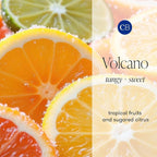 Car Diffuser Refills - Volcano Car Air Freshener Refills With Notes of Sugared Citrus & Tropical Fruits - For Use in Vent Clip - Includes 4 Fragrance Reeds - Travel Essential