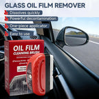 Oil Film Cleaning Brush for Car Windows Upgrade Clear Vision Car Glass Cleaner | Improves Crystal Clarity and Anti-Fog, Windshield Oil Film Remover Comes with Microfiber Towel for Car & Home Use (Red)