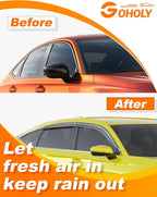 Low-Profile Window Rain Guard for Honda Civic Hatchback 2022-2026 Side Window Visors Extra-Thick Vent Visor HB LX Sport Touring EX-L Window Deflectors Vent Shades Car Accessories