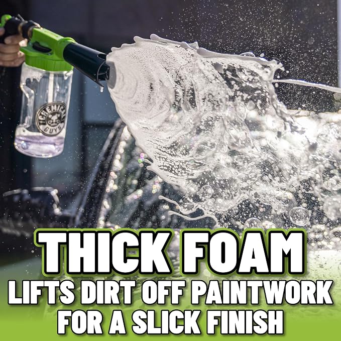 Foam Blaster 6 Car Wash Gun, Foam Gun, and Chenille Scratch-Free Microfiber Wash Mitt - Connects to Any Garden Hose for Thick Suds - Safe for Cars, Trucks, SUVs - 2 Items