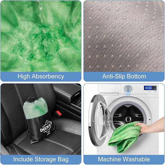 Waterproof Sweating Car Seat Cover for Post Gym Workout, Running, Swimming, Beach and Hiking, Universal Fit Non-Slip Bucket Seat Protector for Cars SUV Trucks, Machine Washable (Tie-Dye Green)