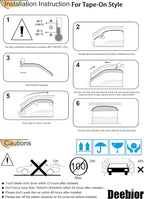 94459 Original Side Window Visor Wind Vent Deflector,4pcs Outside Mount Tape-on Shatterproof Dark Smoke Rain Guard,Nice Window Shades fit for 2002-2006 Honda CR-V
