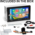 BV9358B Car Stereo – Wireless CarPlay Android Auto, Double Din, 7 Inch Touchscreen, Bluetooth, NO CD DVD Player, AM/FM Radio Receiver, A/V Input, USB