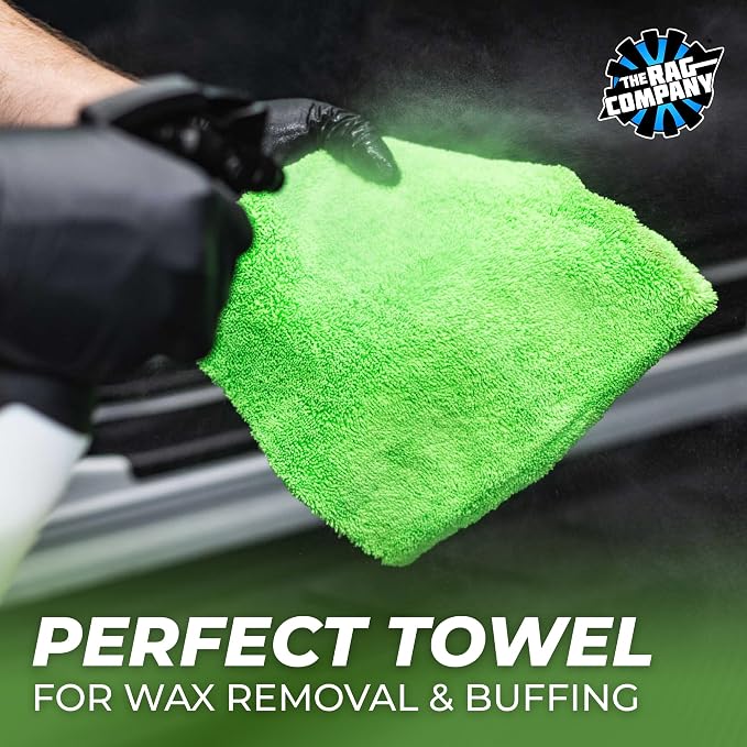 Creature Edgeless Auto Detailing Towels (10-Pack) Professional 70/30 Blend, Dual-Pile Plush Microfiber, Buffing & Polishing, 420gsm, 16in x 16in, Lime Green