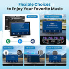 Portable Apple Carplay Screen for Car, 11.3" Extra Large Wireless Car Play & Android Auto Screen for Car, Car Stereo with 4K Dash Cam, App View, Backup Camera,GPS,Mirror Link,FM, Voice Control