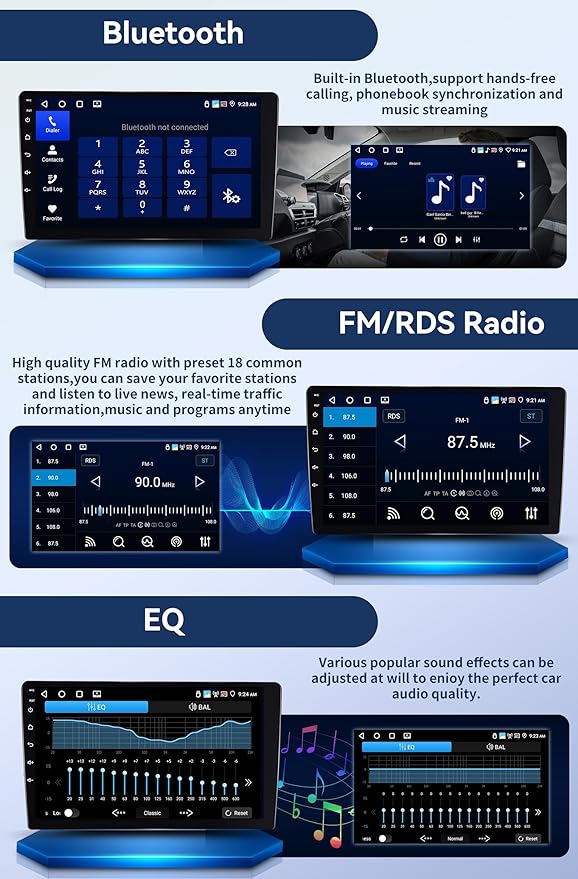 [4+128GB]Android 15 Car Stereo for Ford Fusion Mondeo 2013 2014 2015 2016 2017 2018 2019 with Wireless CarPlay Android Auto,9" Screen Car Radio with Bluetooth GPS WiFi FM/RDS DSP EQ SWC Backup Camera