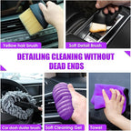 20PCS Car Cleaning Kit, Car Interior Detailing Kit with Purple High Power Handheld Vacuum, Detailing Brush Set, Windshield Cleaner, Cleaning Gel, Complete Auto Accessories for Women
