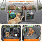 2026 Upgraded Back Seat Extender for Dogs - Large Hard Bottom Dog Car Seat Cover Holds 550lbs, Waterproof Dog Hammock Pet Bed with High-Density Foam Non-Slip Backseat Protector