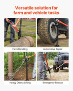 Farm Jack 48 inch Utility High Lift, 7000 lbs Capacity Ratcheting Off Road Jeep Jack, Heavy for Tractor, Truck, SUV, Bumper Lift, Orange