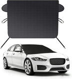 Car Windshield Cover for Ice and Snow - Universal Fit for Cars, SUVs, Trucks, Heavy Duty Oxford Fabric Frost Protector for Ice and Snow,Triple-Window Cover (Oxford Cloth - Black)