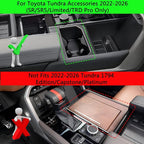 Cup Holder Insert for Toyota Tundra Accessories 2022 2023 2024 2025 2026 (SR/SR5/Limited/TRD Pro Only) Center Console Cup Holder TPE Drink Bottle Holder Organizer Cupholder Protector
