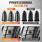 Tire Repair Rubber Nail Kit with 2 Sizes, Screw in Tire Plugs Rubber Screws, Tire Repair Screws for Tubeless Tires, Fast Emergency Tire Repair for Car Motorcycle Bike Truck (60 Pcs)
