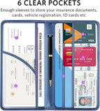 CoBak Car Registration and Insurance Holder - Vehicle Glove Box Car Organizer,Auto Truck Comparment Accessories Case with Magnetic Closure for Driver License,Cards, Carbon Blue