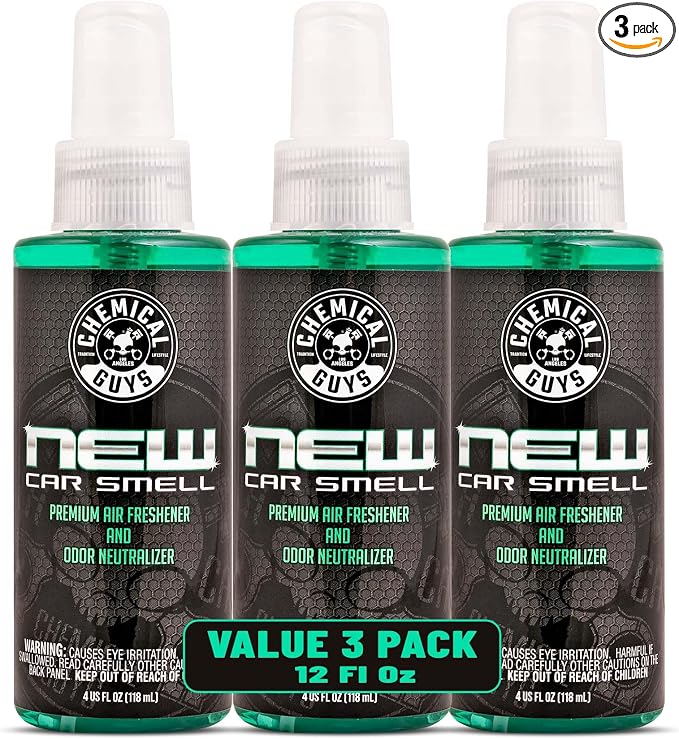 New Car Smell Premium Air Freshener & Odor Eliminator (4 oz) (3 Pack) – Classic New Car Fragrance Spray for Interior Refresher
