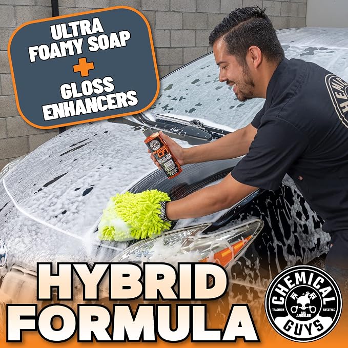 CWS_808_16 Hybrid Foaming High Gloss Car Wash Soap (Works with Foam Cannons, Foam Guns or Bucket Washes) Safe for Cars, Trucks, Motorcycles, RVs & More, 16 fl oz, Orange Scent