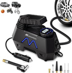 Tire Inflator Portable Air Compressor, Air Pump for Car Tires, 9.84Ft Cord-12V DC-Powered Auto Pump with Digital Pressure Gauge, LED Light-Car Accessories for Car, Motorcycles, Bicycle, Ball, Balloons