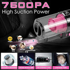 17pcs Car Cleaning Kit, Pink Car Interior Detailing Kit with High Power Handheld Vacuum, Detailing Brush Set, Windshield Cleaner, Cleaning Gel, Complete Auto Accessories for Women Gift