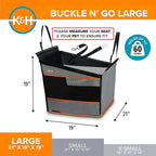 K&H Buckle N Go Dog Car Seat, Waterproof Fabric, Breathable Mesh Sides, Adjustable Seatbelt Leash, Pet Car Seat for Medium to Large Pets- 21 X 19 X 19in