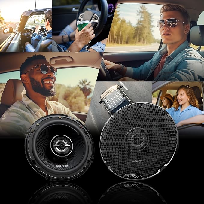 Kenwood KFC-1698RS 6-1/2" 2-Way Car Speakers – 320W Peak Power, Acoustic Sound Harmonizer, Sound Field Enhancer, Easy Installation (Renewed)