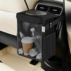 Car Trash Can with See Through Window, Clear Black Multipurpose Car Organizer Storage with Removable Liner, Leakproof Car Garbage Container for Vehicles, SUV, Truck (2.1Gallon/8L)