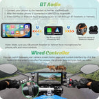 Carpuride W603D Motorcycle GPS Carplay Screen, Wireless CarPlay & Android Auto for Moto, with HD 1080P Dual Cameras, Remote Control，6.3" Waterproof Touchscreen, BT Aduio, Loop