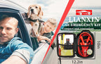 Car Emergency Kit with Battery Jumper Cables Headlamp Car Safety Kits | Roadside Emergency Kit Tow Straps, Art Knife, Gloves, Breakdowns Gifts for New Drivers and Teenagers