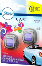 Car Odor-Eliminating Air Freshener Vent Clip with Gain Scent, Moonlight Breeze, 2 count