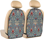 Snakeshead William Morris Textile Pattern Car Seat Back Kick Protectors Kick Mats With Storage Pockets For Vehicles To Protect From Dirt Mud Scratches 2 Pack